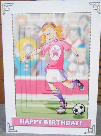 Pink and Purple Football Girl Pyramid. by Charlie Angel