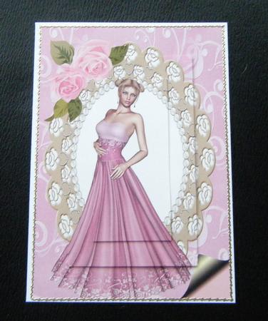 Beautiful Lady in Pink Gown,a4 Topper by Charlie Angel
