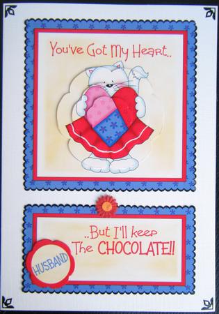 Kitten, Chocolate & Luurve! - Easel Card with Petal Stacker by Charlie Angel