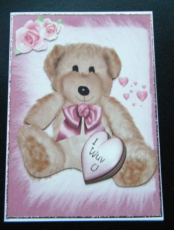 Cuddly Teddy with Pink Hearts by Charlie Angel