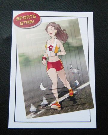 Jogger Lady (red) Pyramid. by Charlie Angel