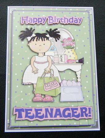 Happy Birthday Teenager - Card Front with Bottom Stacker by Charlie Angel