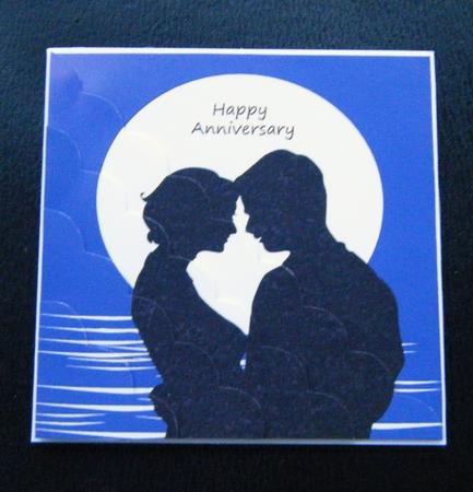 Silhouette Anniversary in the Moonlight Corner Stacher Card by Charlie Angel