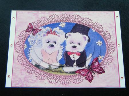 Westie Wedding Step by Step Decoupage Card by Charlie Angel