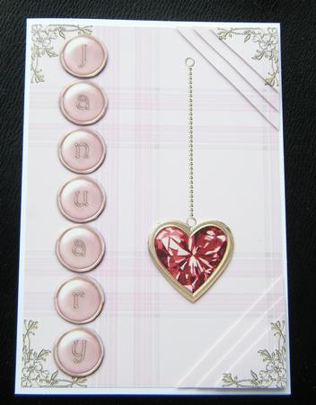 Garnet Birthstone Golden Heart Step by Step Card by Charlie Angel
