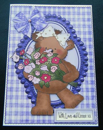 Little Spring Teddy with Flowers by Charlie Angel