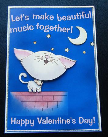 Beautiful Music - Valentine's Card Front with Decoupage by Charlie Angel