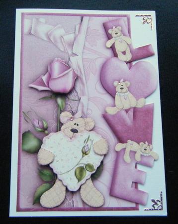 Over the Side Love Bears with Decoupage by Charlie Angel