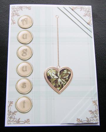 Peridot Birthstone Golden Heart Step by Step Card by Charlie Angel