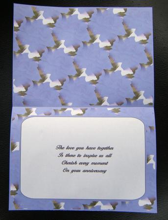 Blue Rose Insert Landscape & Anniversary Verse by Charlie Angel