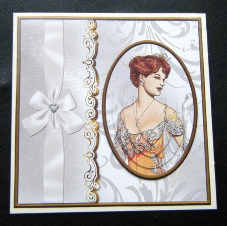 Elegant Cameo Card Front with Pyramid Layers by Charlie Angel