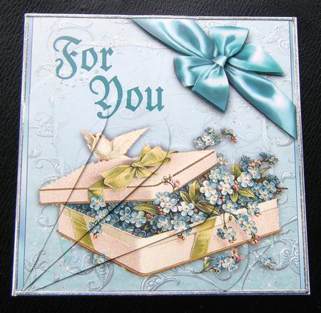 Forget Me Nots for You-best of Both Worlds Square Card Front by Charlie Angel