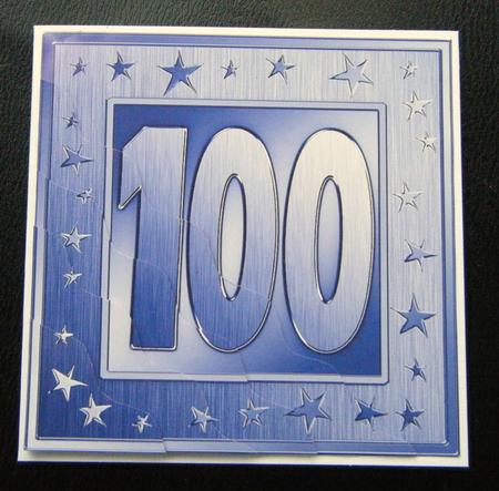100th Bright Metallic Age Wavy Corner Side Stacker Topper by Charlie Angel