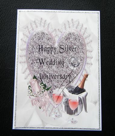 Happy Silver Wedding Anniversary A4 Topper by Charlie Angel