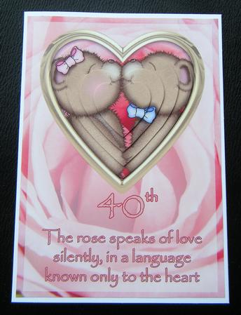 Golden Heart Rose 40th Anniversary Card by Charlie Angel