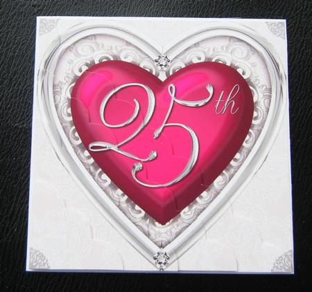 Diamonds & Silver 25th Anniversary Corner Stacker Card by Charlie Angel