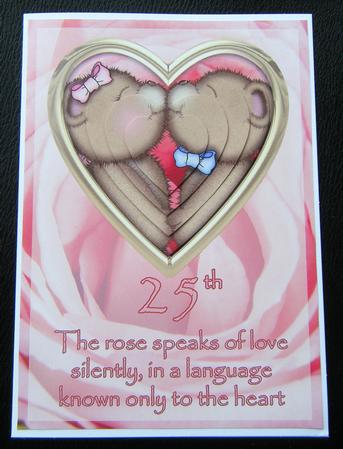 Golden Heart Rose 25th Anniversary Card by Charlie Angel