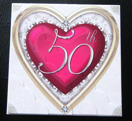 Diamonds & Gold 50th Anniversary Corner Stacker Card by Charlie Angel