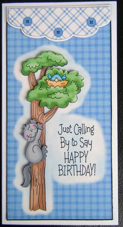 Just Calling By! - Button-flap Card Front with Decoupage by Charlie Angel