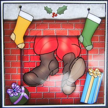 Santa Got Stuck! Quick Card with Circle Pyramage Topper by Charlie Angel