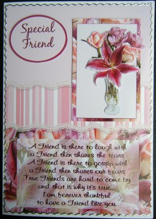 Special Friend Lily & Rose Card Front by Charlie Angel