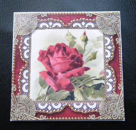 Vintage Red Rose 5inch Round Bottom Stacker by Charlie Angel