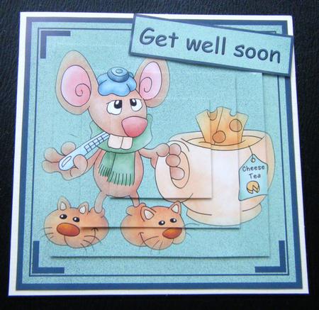Souris You Are Not Feeling Well 6x6 Card Front with Pyramid by Charlie Angel