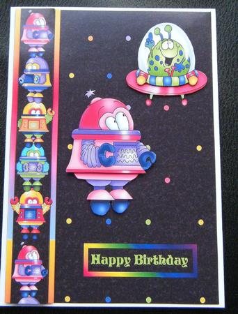 Space Birthday Cut and Fold Card by Charlie Angel