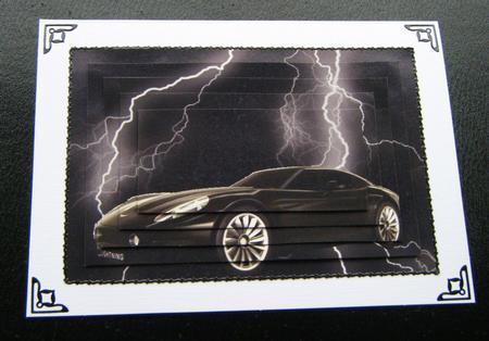 Black Sports Car on Lightning Background Pyramid by Charlie Angel