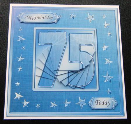75th Bright Metallic Age Quick Card with Twisted Pyramage by Charlie Angel