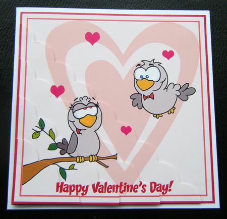 Happy Valentine's Day Birds Corner Stacker Card by Charlie Angel