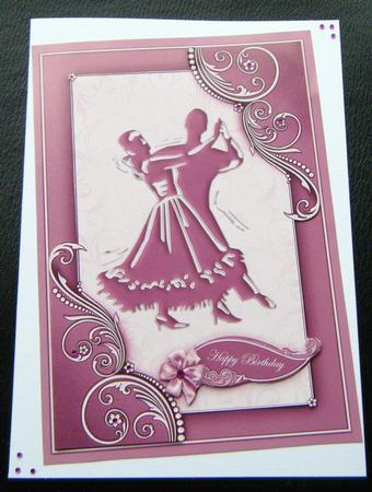 Ballroom Dancing in Dusky Pink Quick Card by Charlie Angel