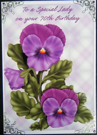 Purple Pansy for Lady 70th Birthday by Charlie Angel