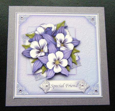 Lilac Floral Spray Square Topper & Decoupage by Charlie Angel