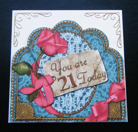 Teal Coral 21 Today Ornate Scallop Deco Stacker by Charlie Angel