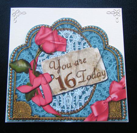Teal Coral 16 Today Ornate Scallop Deco Stacker by Charlie Angel