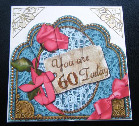 Teal Coral 60 Today Ornate Scallop Deco Stacker by Charlie Angel