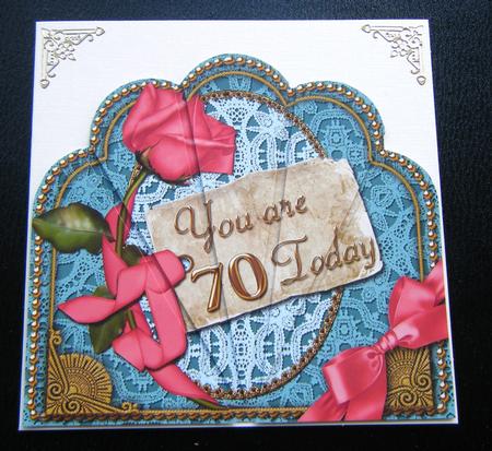 Teal Coral 70 Today Ornate Scallop Deco Stacker by Charlie Angel