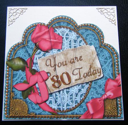 Teal Coral 80 Today Ornate Scallop Deco Stacker by Charlie Angel