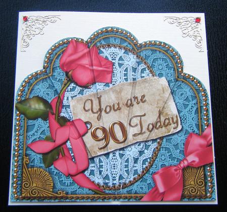 Teal Coral 90 Today Ornate Scallop Deco Stacker by Charlie Angel