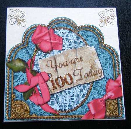Teal Coral 100 Today Ornate Scallop Deco Stacker by Charlie Angel