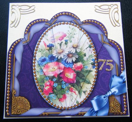 Cornflowers Purple Ornate Scallop Deco Stacker by Charlie Angel