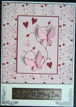 Hearts Swirls Butterfly Card Front by Charlie Angel