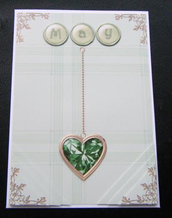 Emerald Birthstone Golden Heart Step by Step Card by Charlie Angel