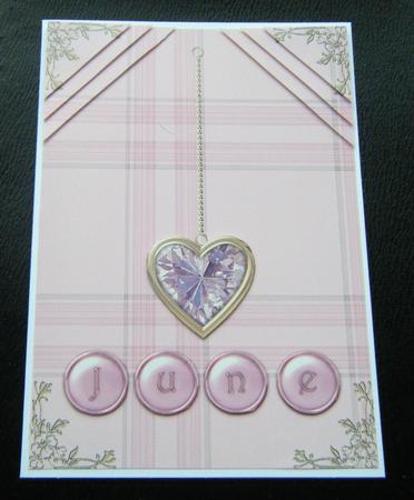 Alexandrite Birthstone Golden Heart Step by Step Card by Charlie Angel