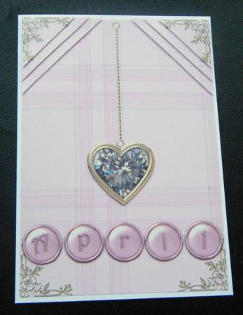 Diamond Birthstone Golden Heart Step by Step Card by Charlie Angel