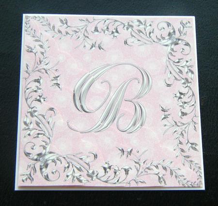 Sterling Silver Initial - B - Corner Stacker Card by Charlie Angel
