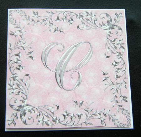 Sterling Silver Initial - C - Corner Stacker Card by Charlie Angel