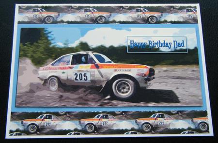 Ford Escort Arty Rally Dl or A5 Card Front by Charlie Angel