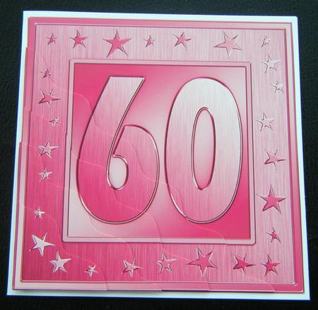 60th Bright Metallic Age Wavy Corner Side Stacker Topper by Charlie Angel